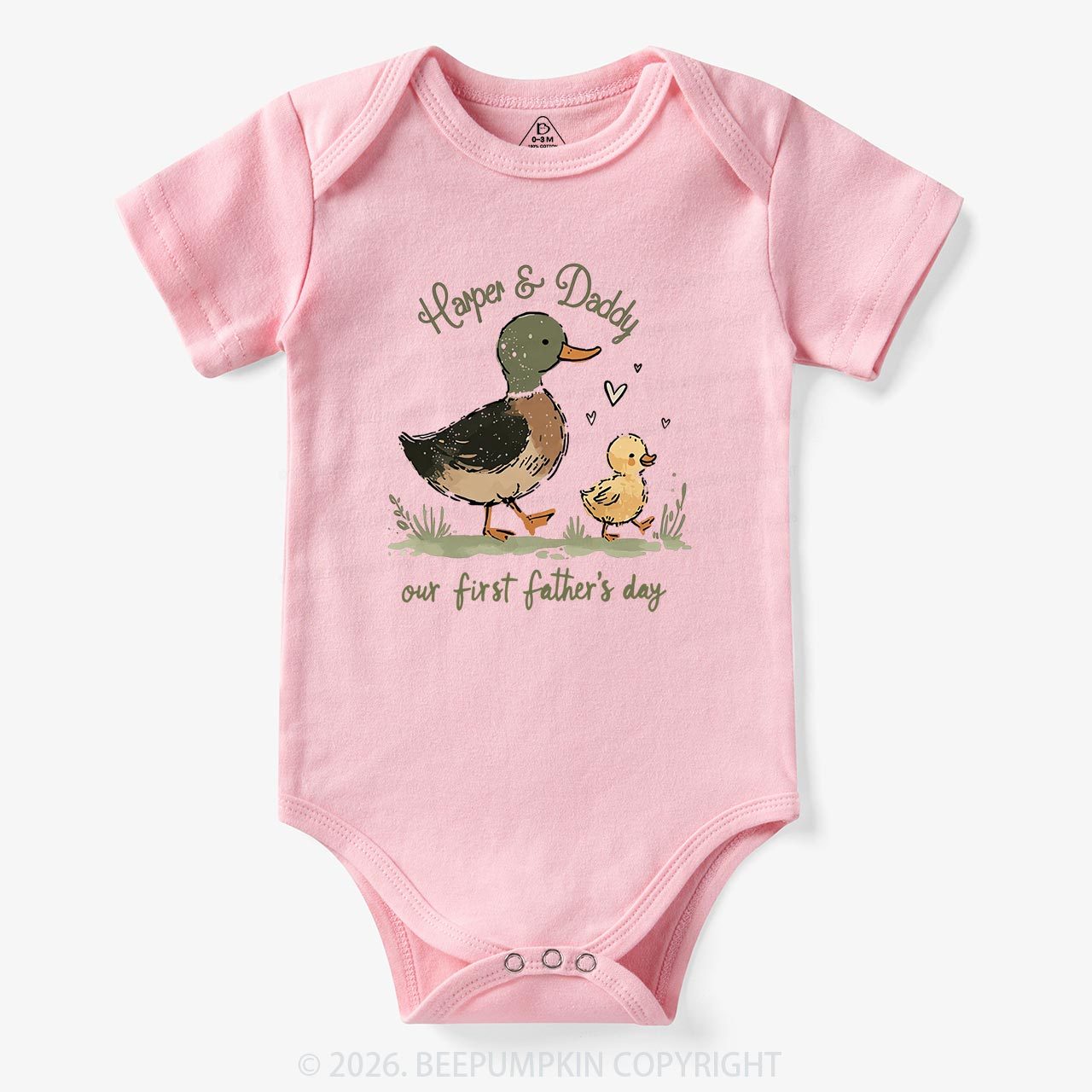 Personalized Duck Hunter First Father's Day Baby Bodysuit