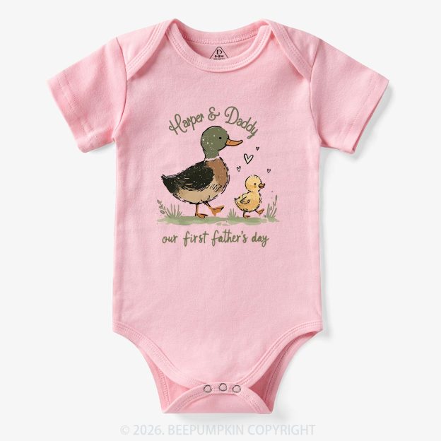 Personalized Duck Hunter First Father's Day Baby Bodysuit