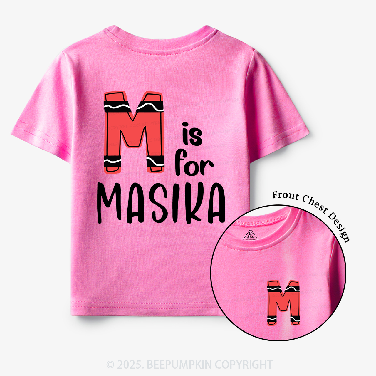Personalized Name First Day Of school Toddler&Kid's Tees Beepumpkin