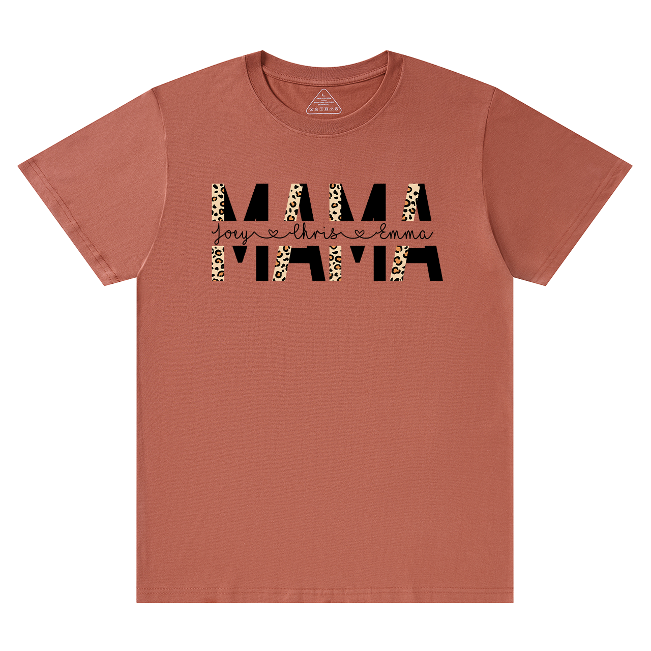 Custom Kids Names Leopard Print Mom Gift Tees