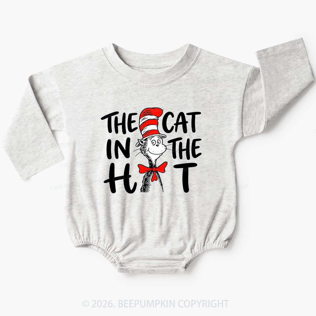 Whimsical Cat In The Hat Baby Baby Bubble Romper