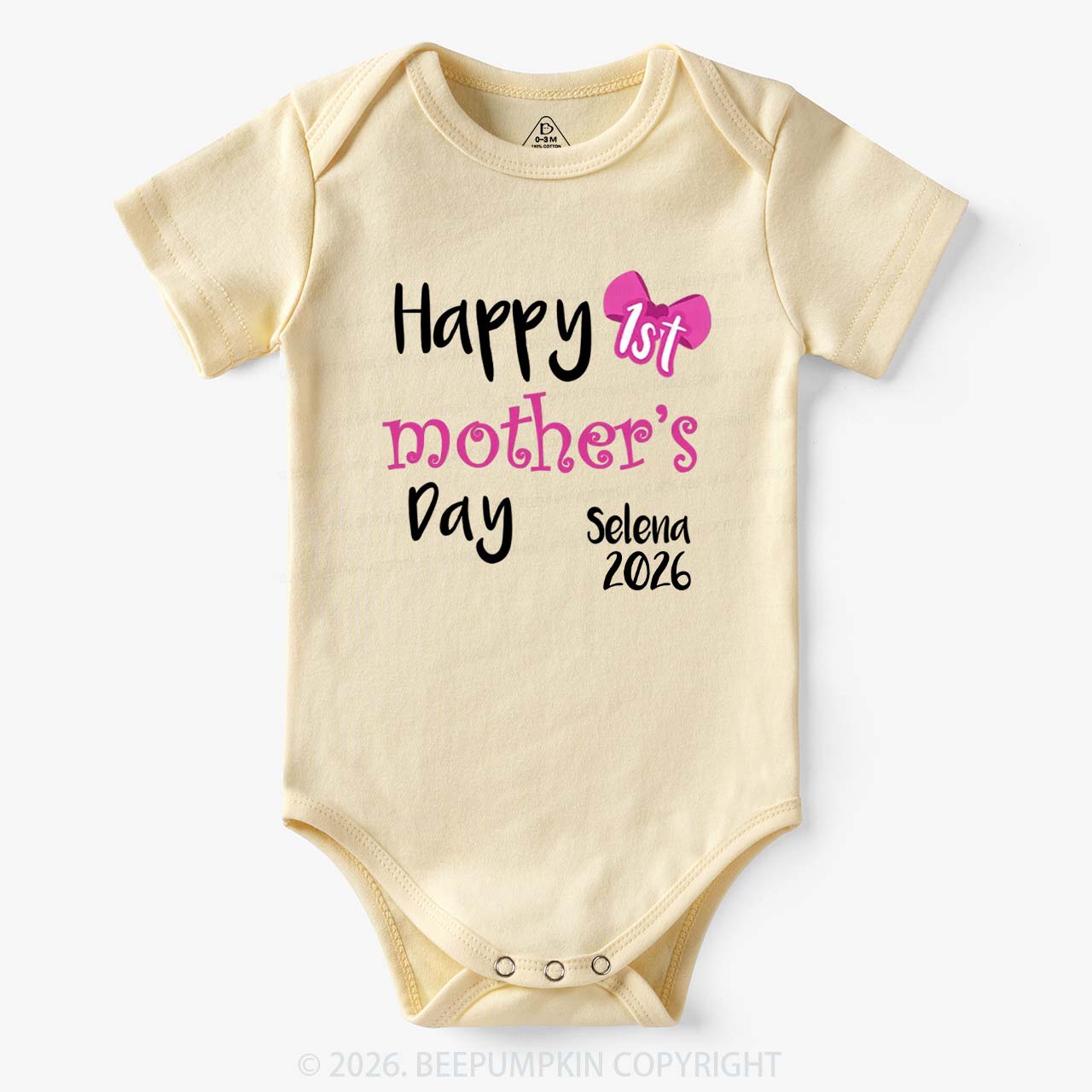 Personalized Happy 1st Mother's Day Bodysuit For Baby