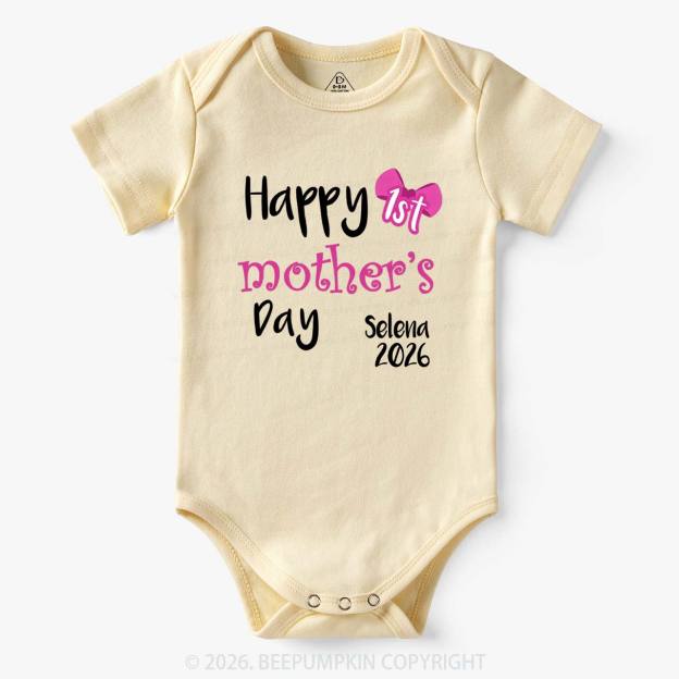 Personalized Happy 1st Mother's Day Bodysuit For Baby