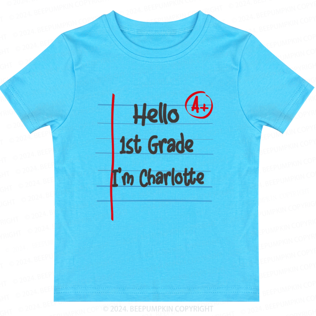 Personalized Grade I'm Name Back To School Shirt 