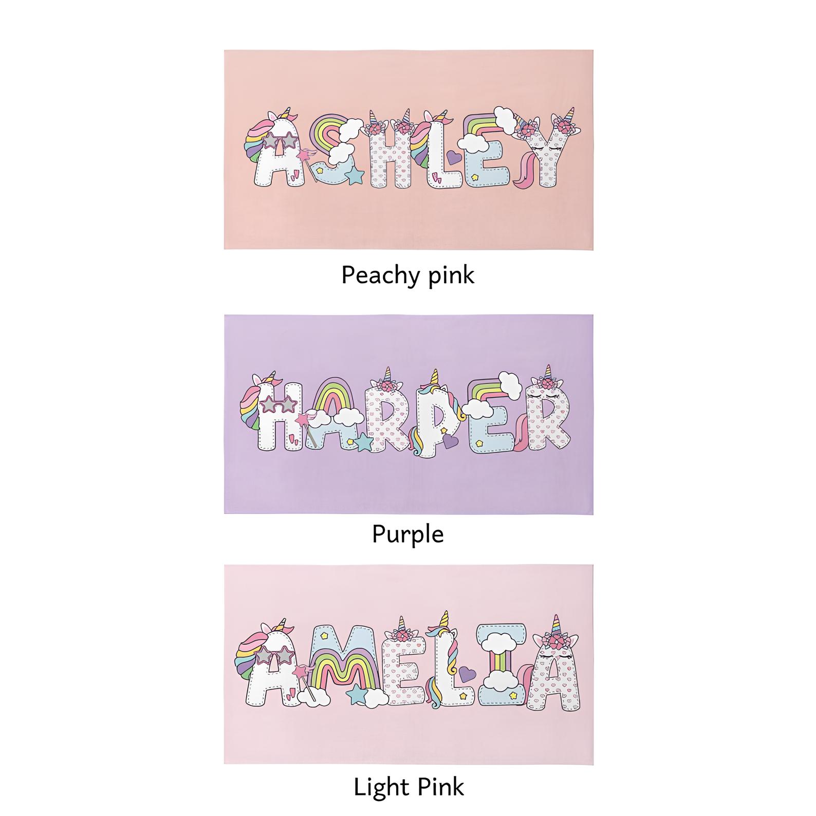 Personalized Unicorn Beach Towel
