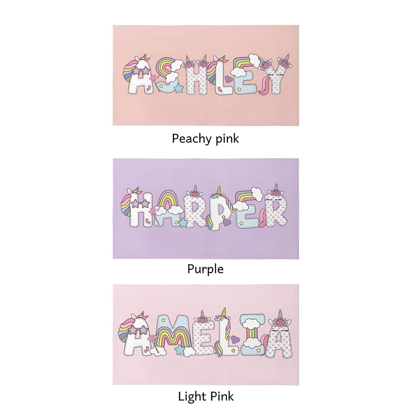 Personalized Unicorn Beach Towel