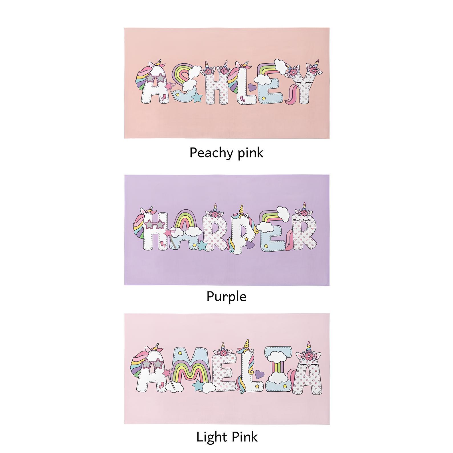 Personalized Unicorn Beach Towel