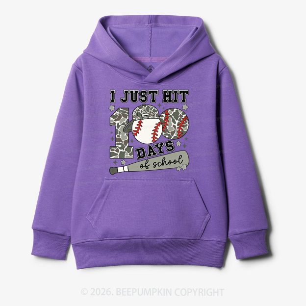 I Just Hit 100 Days Baseball School Toddler&Kid's Hoodies