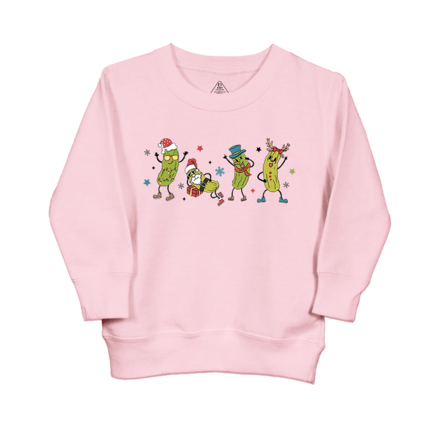 Retro Pickles Christmas Santa  Kids Sweatshirt