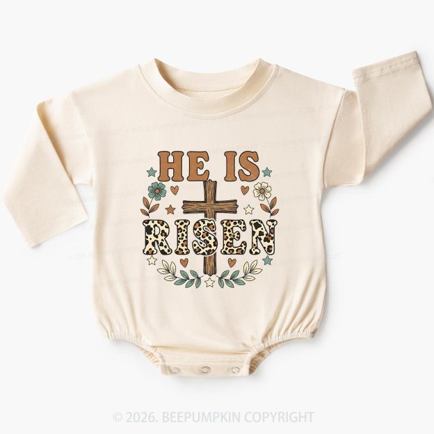 Wild Faith Leopard Cross Baby Bubble Romper