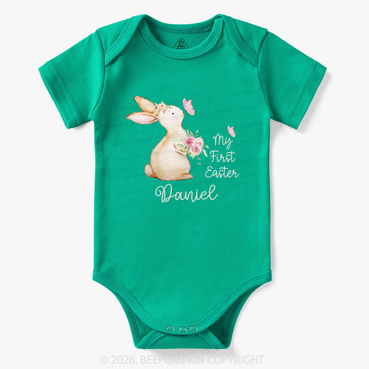 Personalized My First Easter Butterfly Kiss Bunny Baby Bodysuit