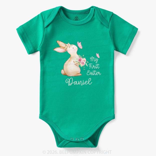 Personalized My First Easter Butterfly Kiss Bunny Baby Bodysuit