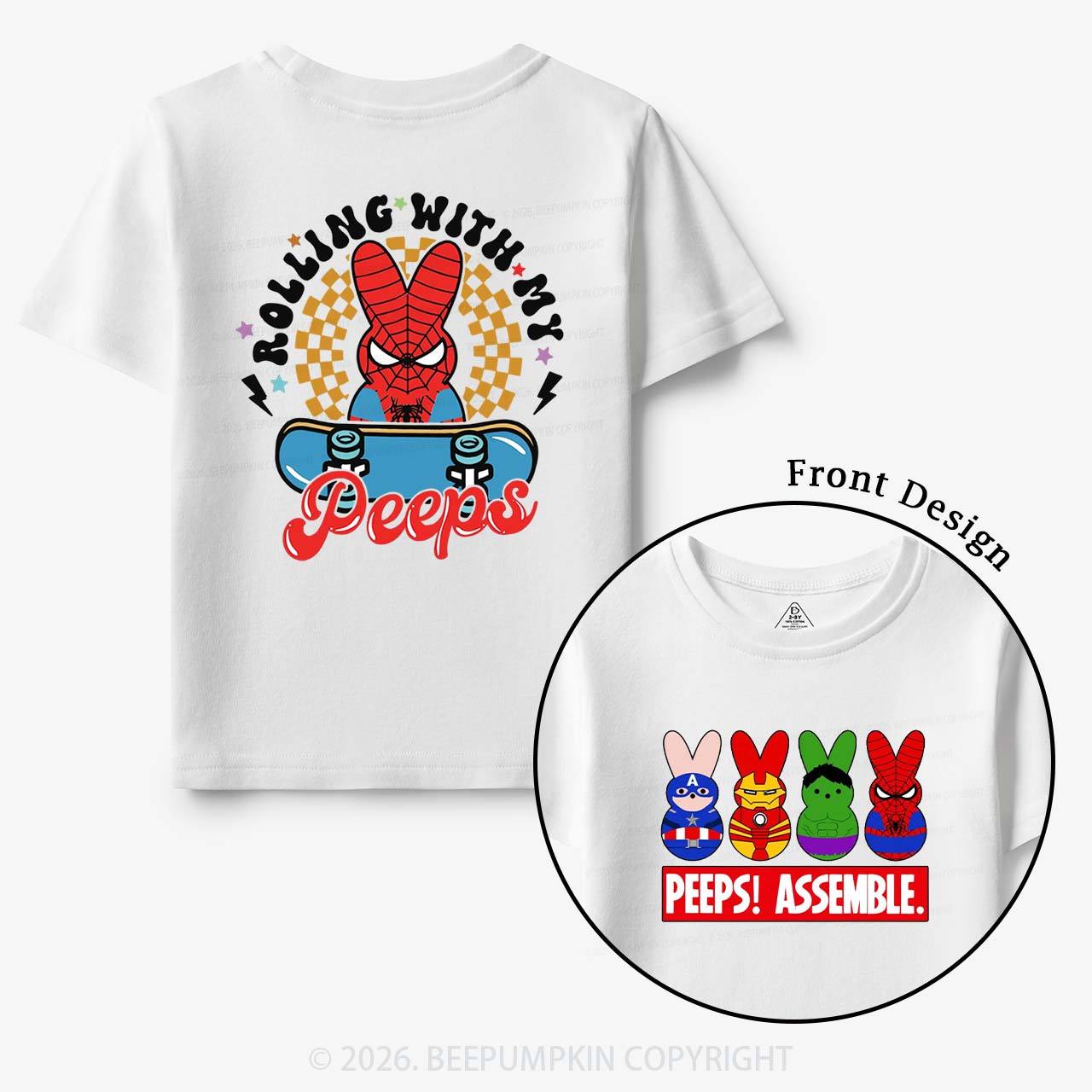 Fun Easter Rolling With My Peeps Squad Toddler&Kid's Tees