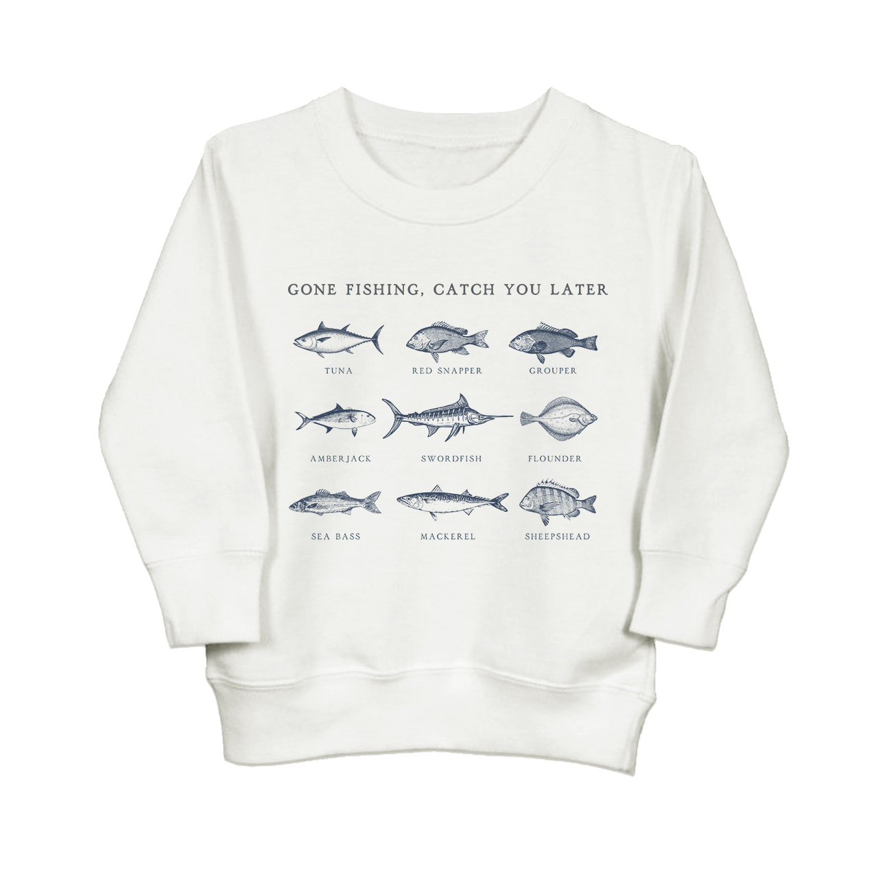 Cute Fishing Natural Sweatshirt For Kids