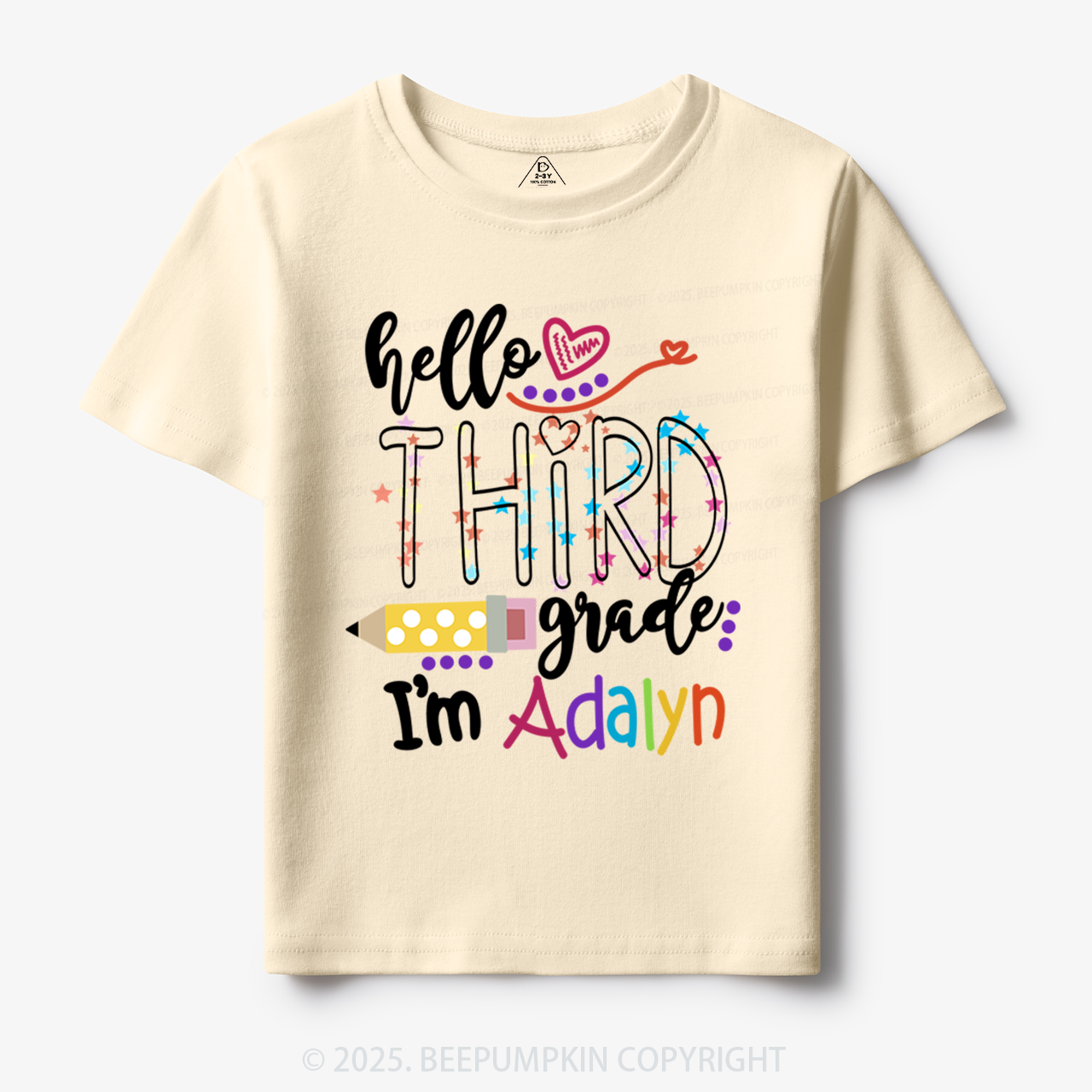 Personalized Hello School Toddler&Kid's Tees Beepumpkin