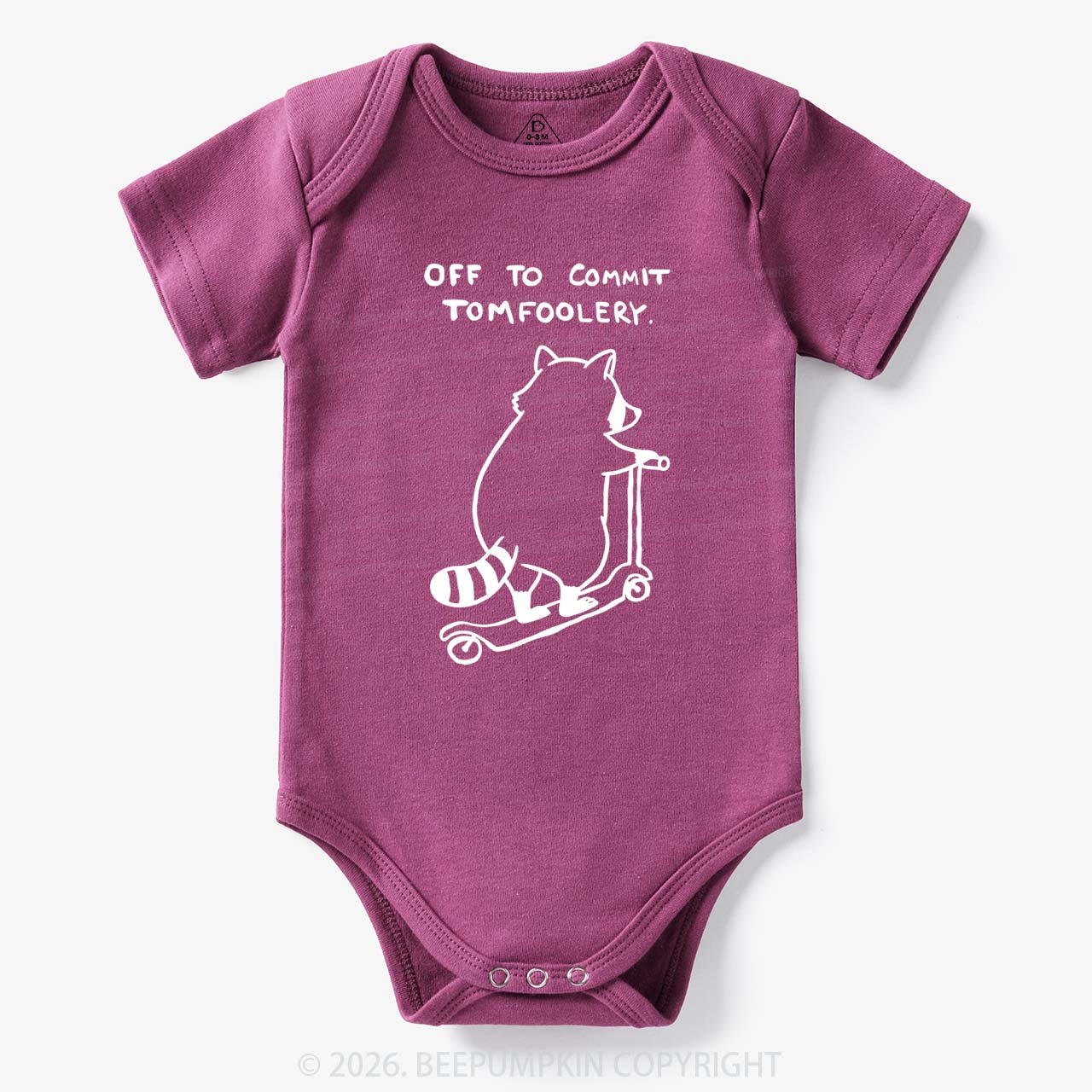 Off To Commit Tom Foolery Silly Raccoon Bodysuit