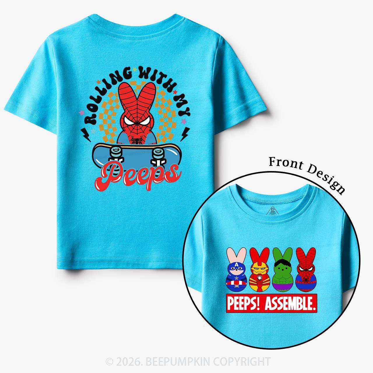 Fun Easter Rolling With My Peeps Squad Toddler&Kid's Tees