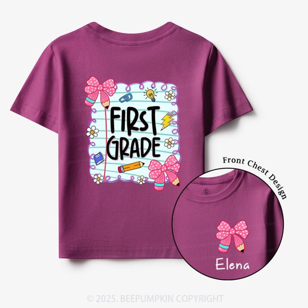 Personalized First Day Of School Toddler&Kid's Tees Beepumpkin