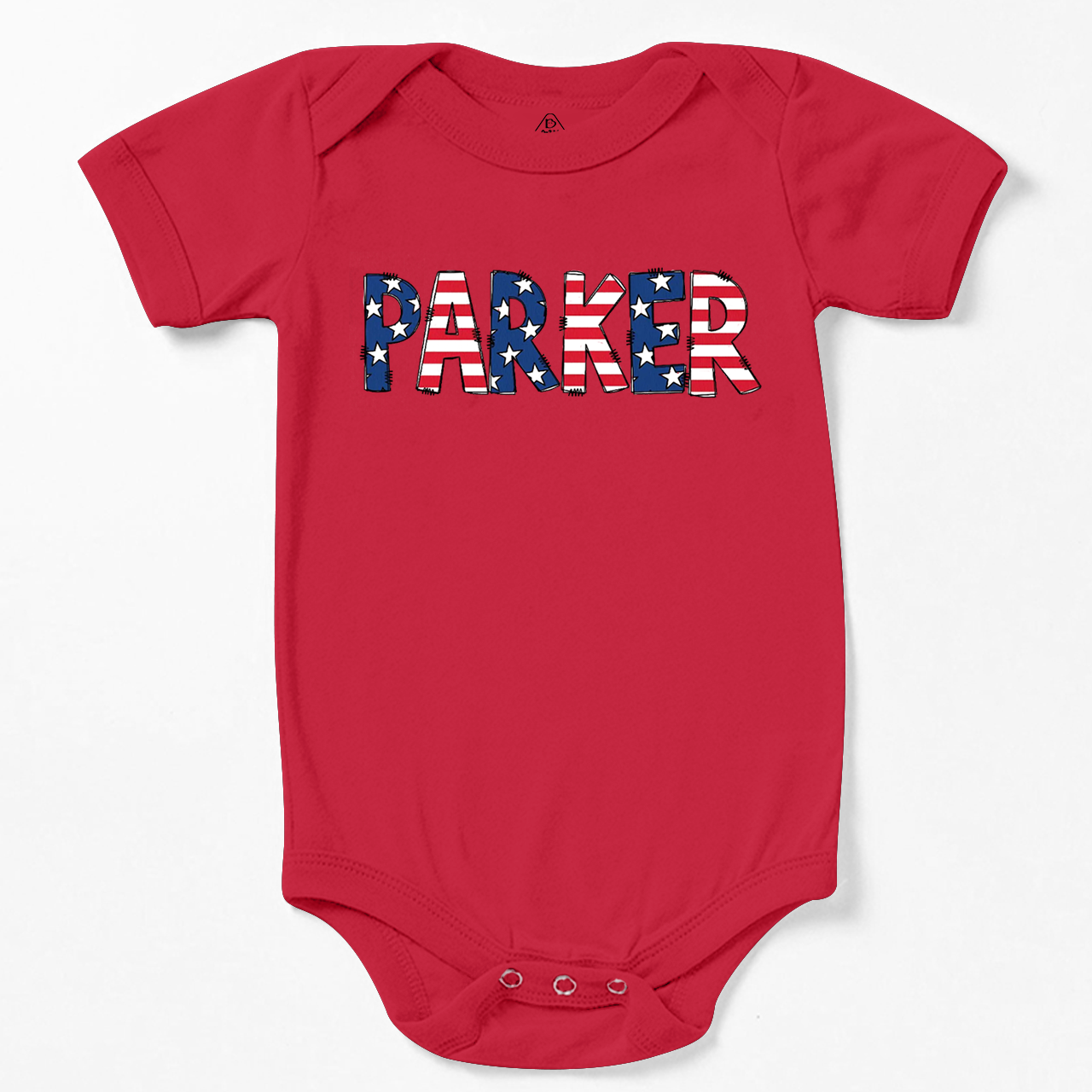 Personalized Name Patriotic Letters  Bodysuit Beepumpkin