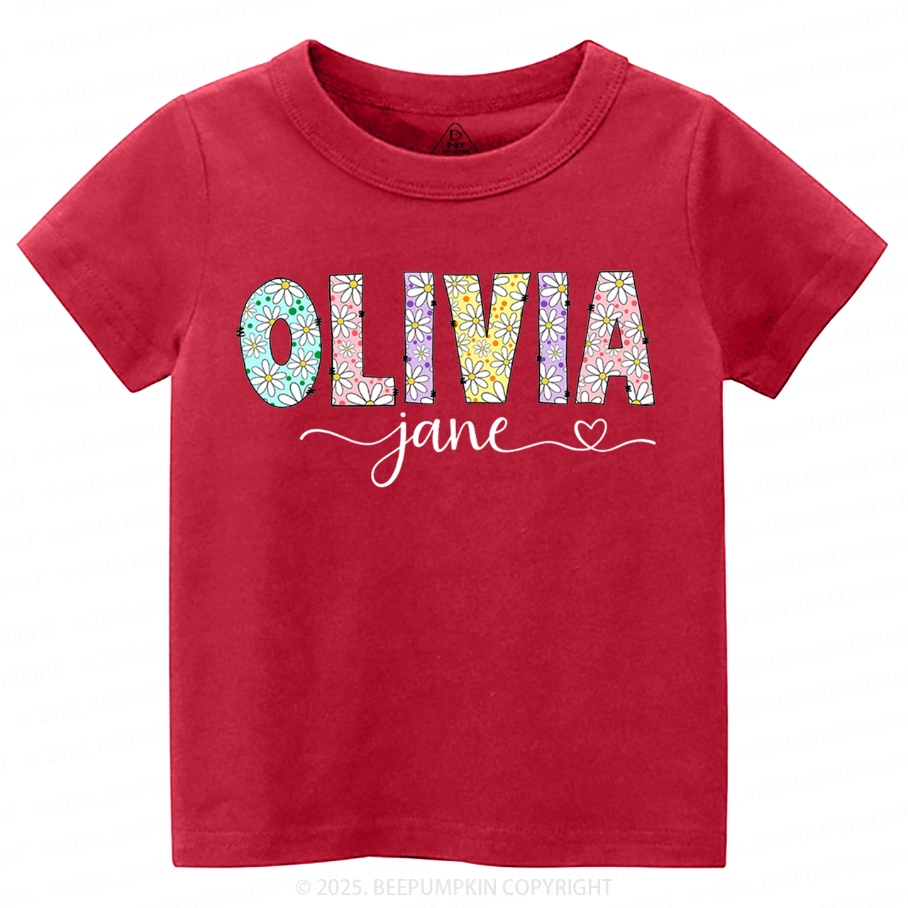 Personalized Name With Daisies Toddler&Kid's Tees Beepumpkin