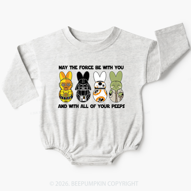 Bunny Ears Happy Easter Baby Bubble Romper Beepumpkin