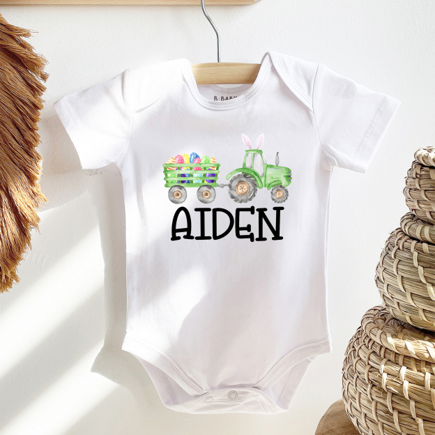 Personalized Bunny&Truck Easter Baby Bodysuit
