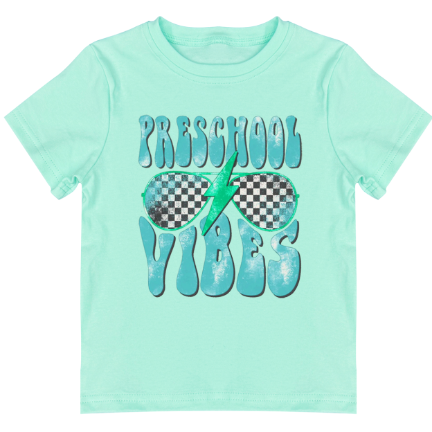 Preschool Vibes Retro Checkered Toddler&Kids Tees 