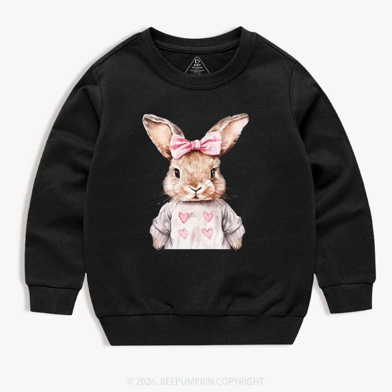 Sweet Bow Bunny Easter Kid's Sweatshirt
