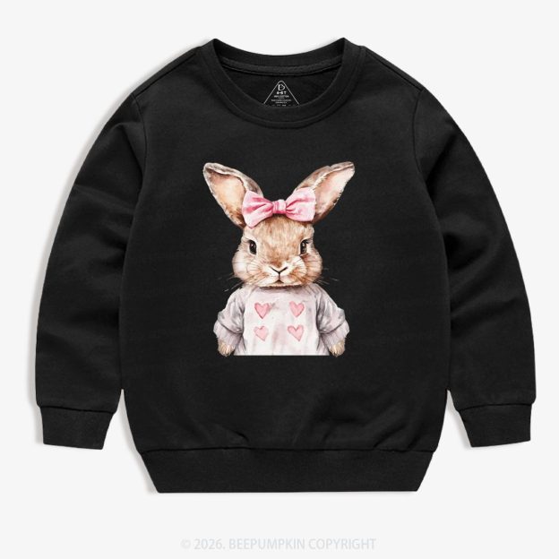 Sweet Bow Bunny Easter Kid's Sweatshirt