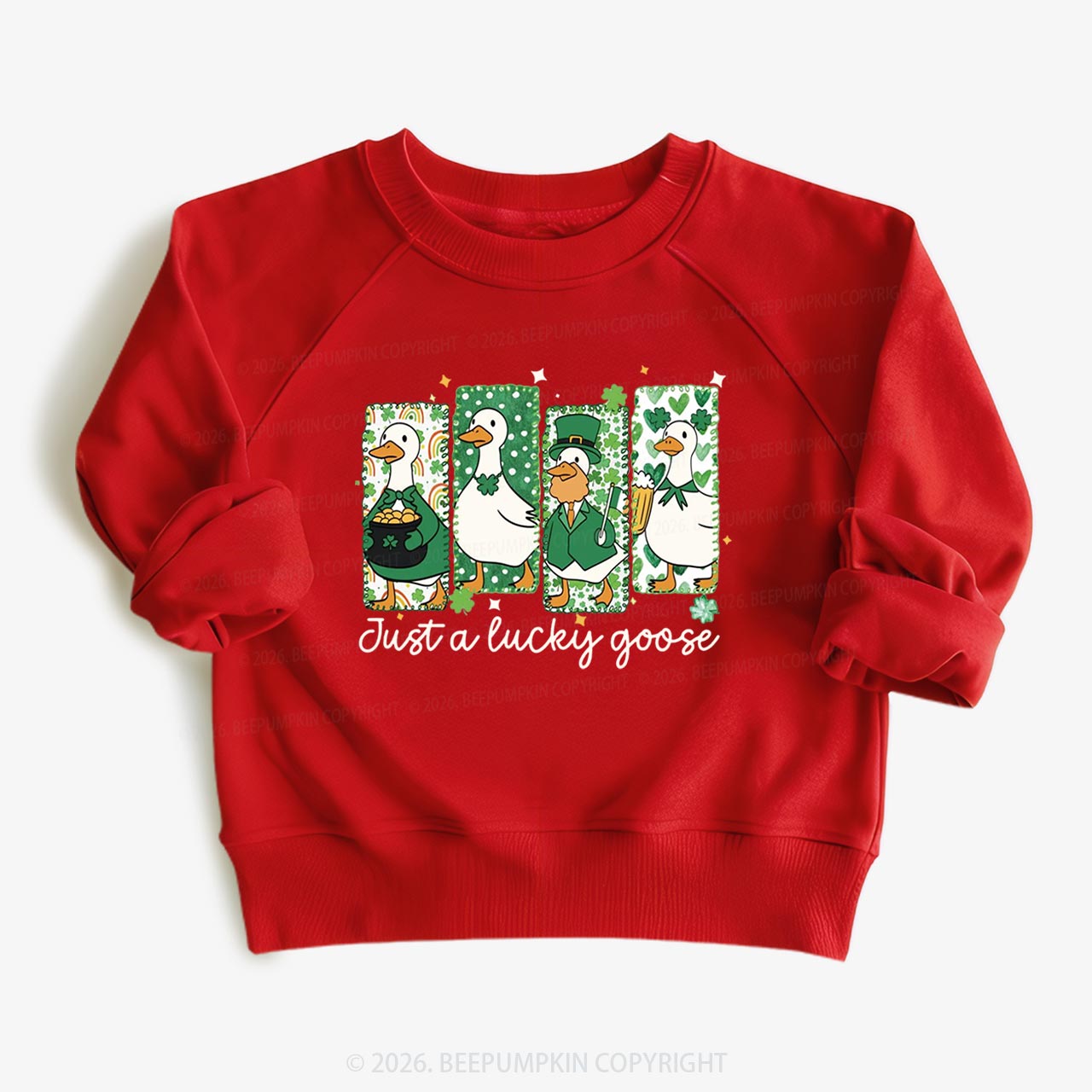 Holiday Goose St Patrick's Day Kid's Sweatshirt