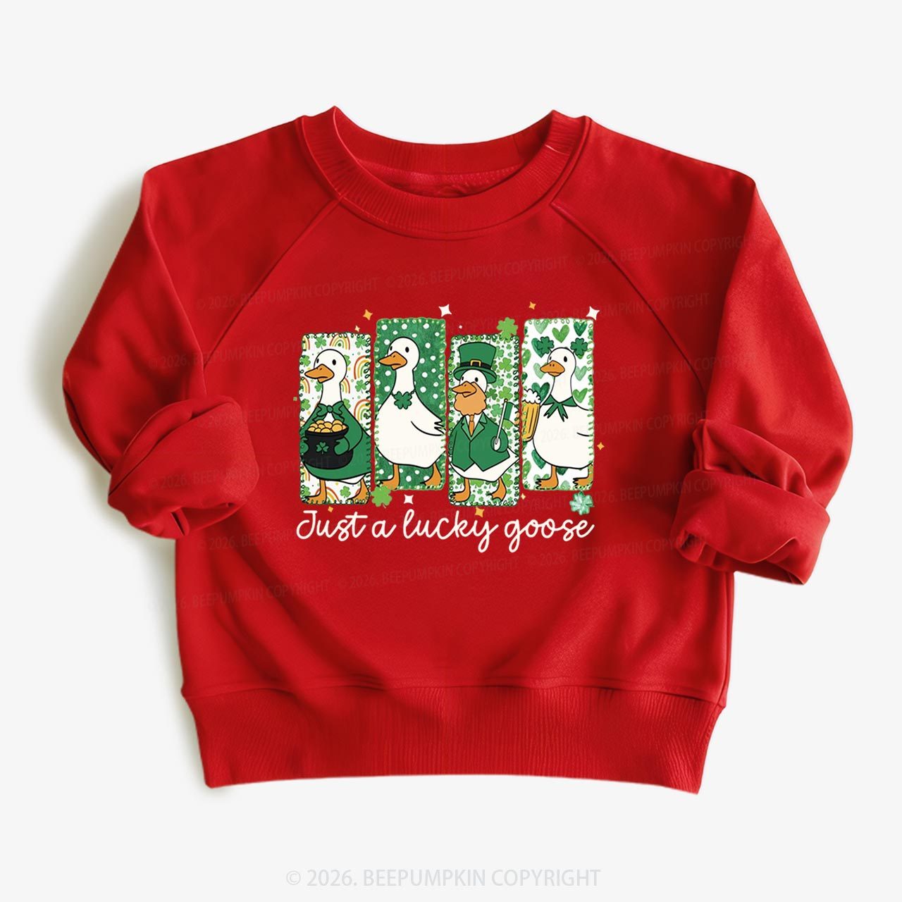 Holiday Goose St Patrick's Day Kid's Sweatshirt