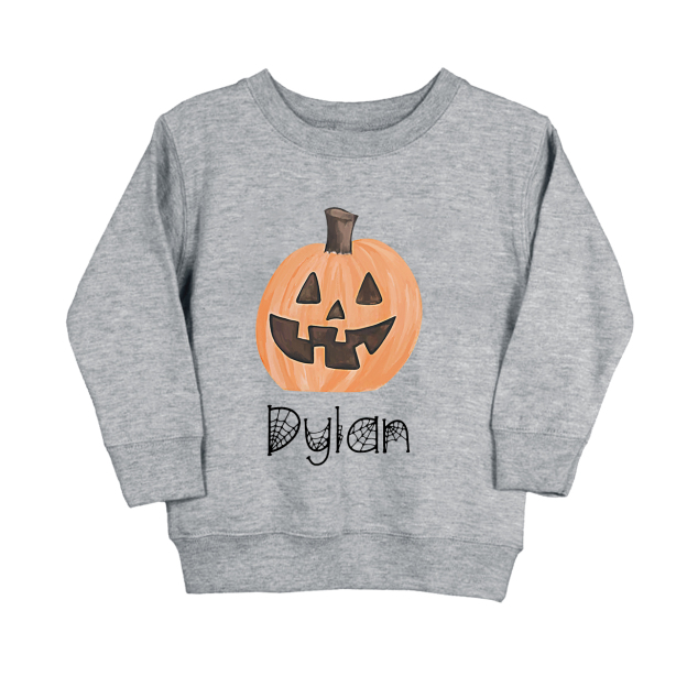 Personalized Halloween Pumpkin Toddler Sweatshirt