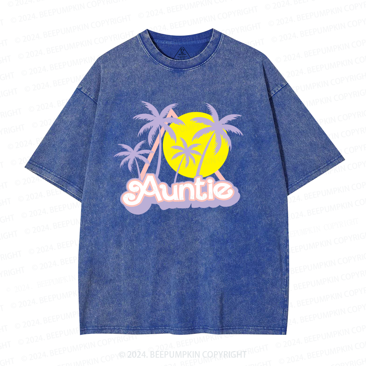 Coconut Tree Sunset Aunt Washed T-Shirts 