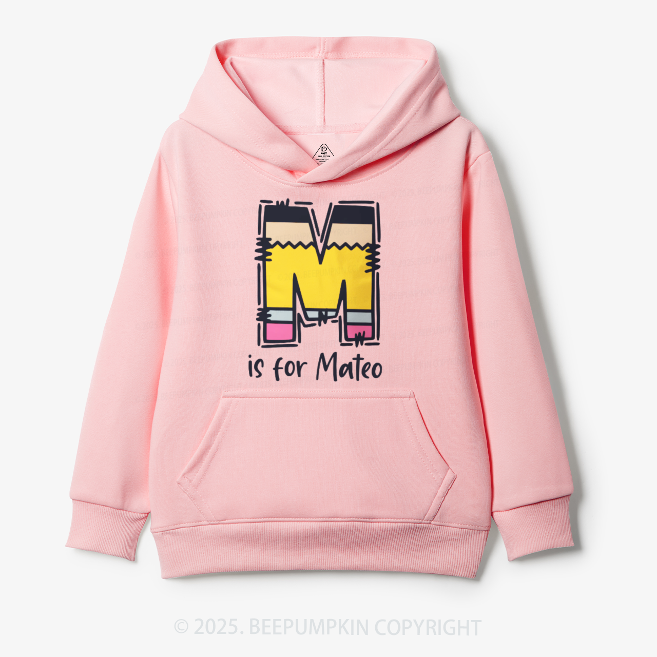 Personalized Pencil Letter Kid's Hoodies Beepumpkin