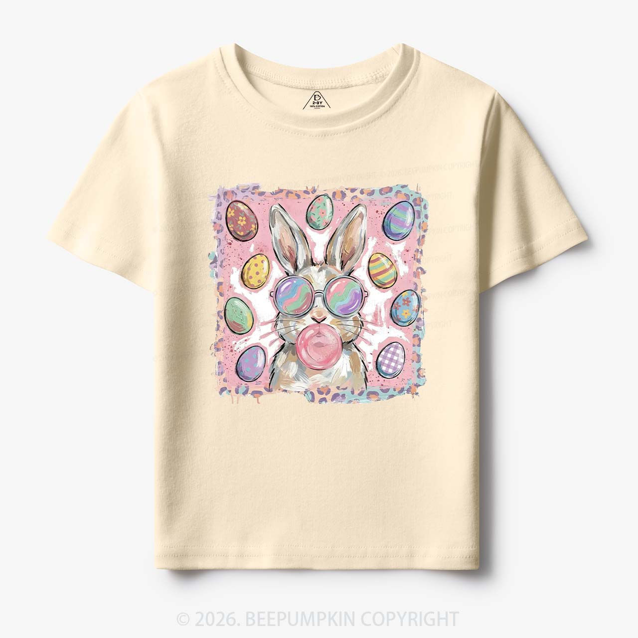 Retro Bubblegum Bunny Colorful Easter Eggs Toddler&Kids Tees