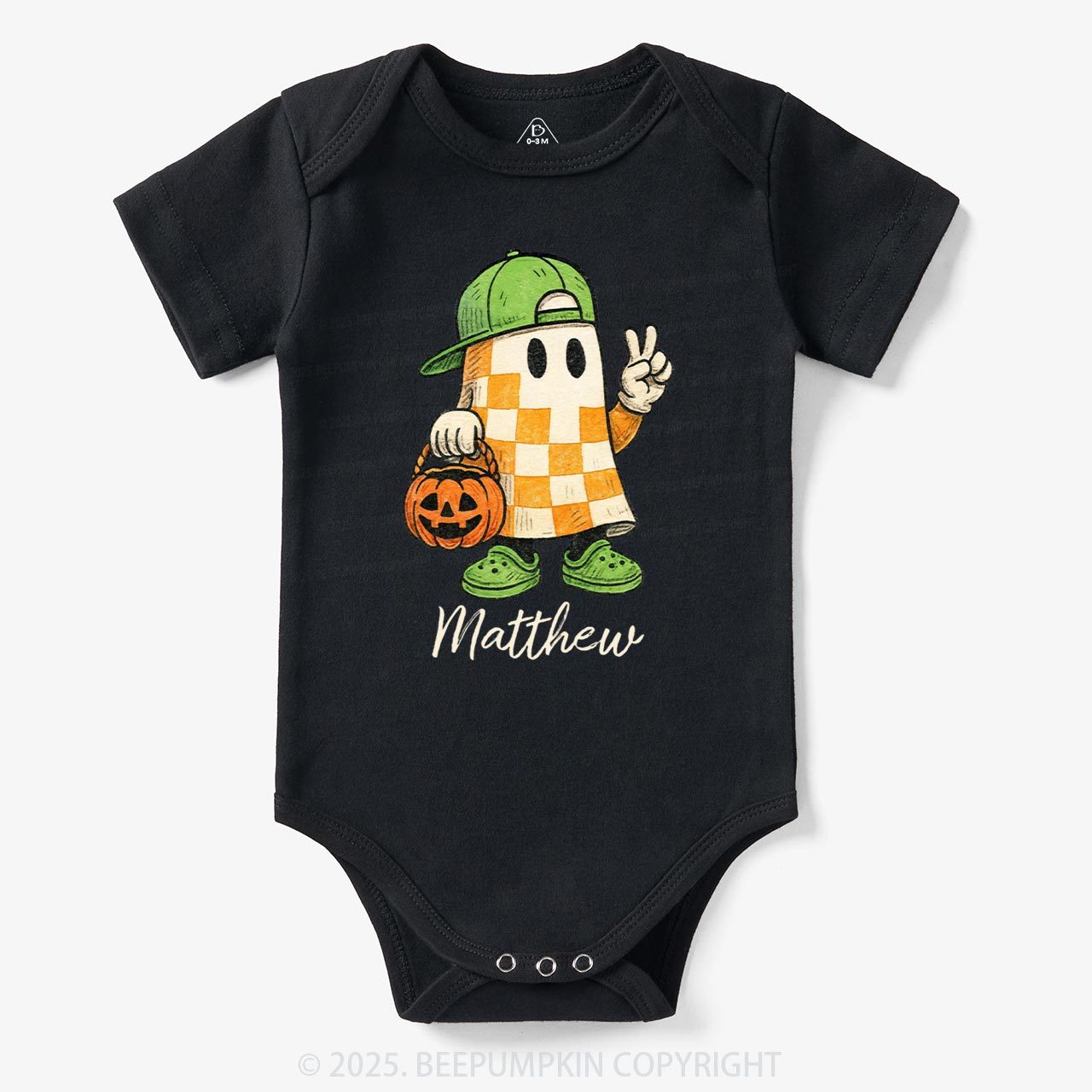 Personalized Boo Ghost Halloween Bodysuit Beepumpkin