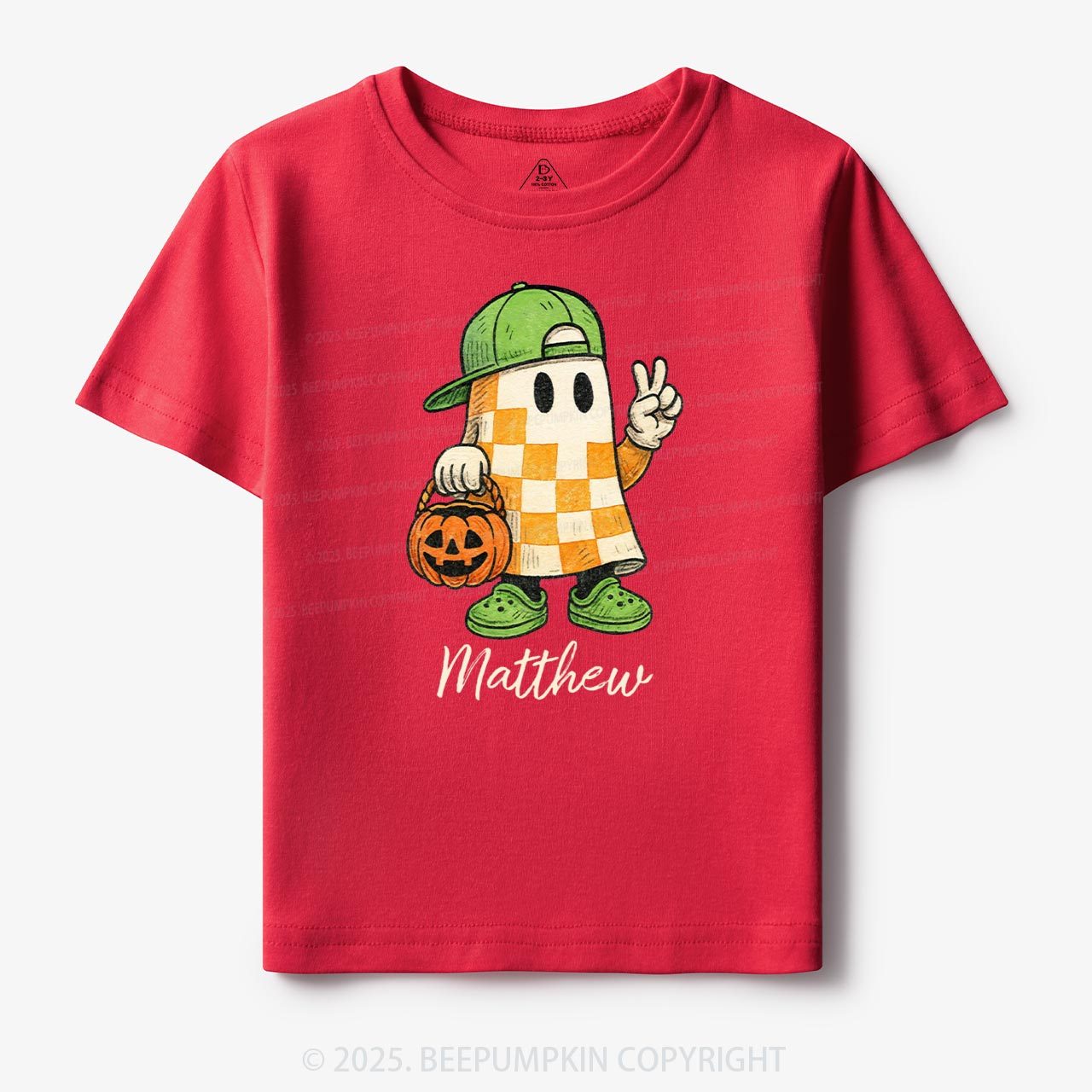 Personalized Halloween Cute Ghost and Pumpkin Toddler&Kid's Tees Beepumpkin