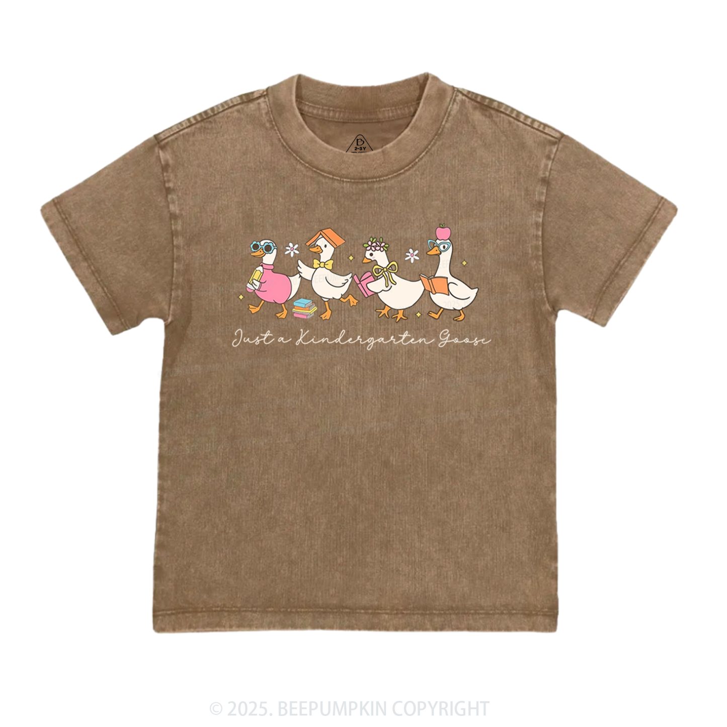 Personalized Back To School Goose Toddler&Kids Washed Tees