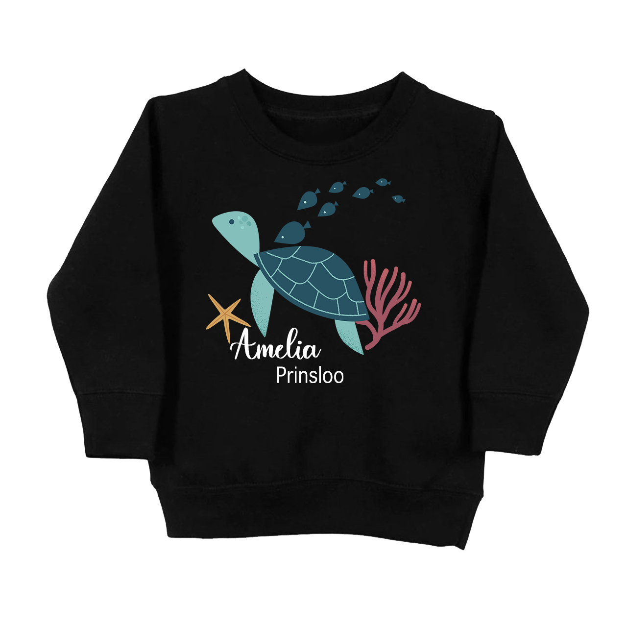 Personalized Turtle And Starfish Kids Sweatshirt
