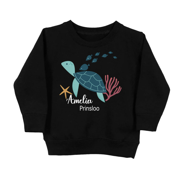 Personalized Turtle And Starfish Kids Sweatshirt