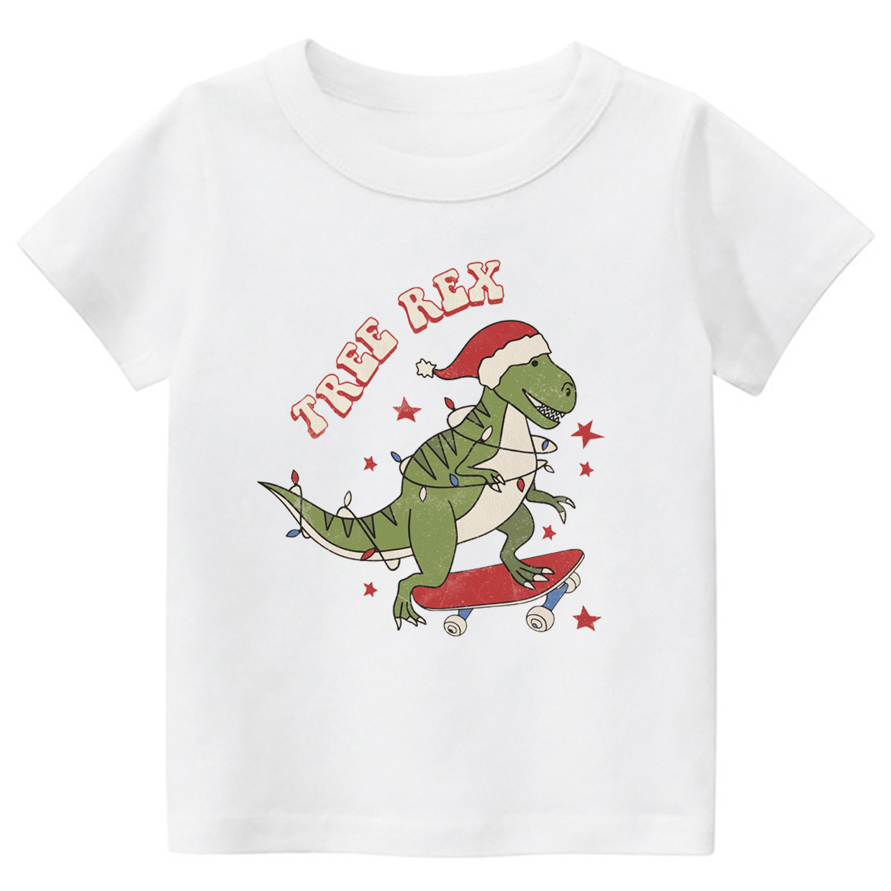 Tree Rex Retro Kids Christmas Shirts