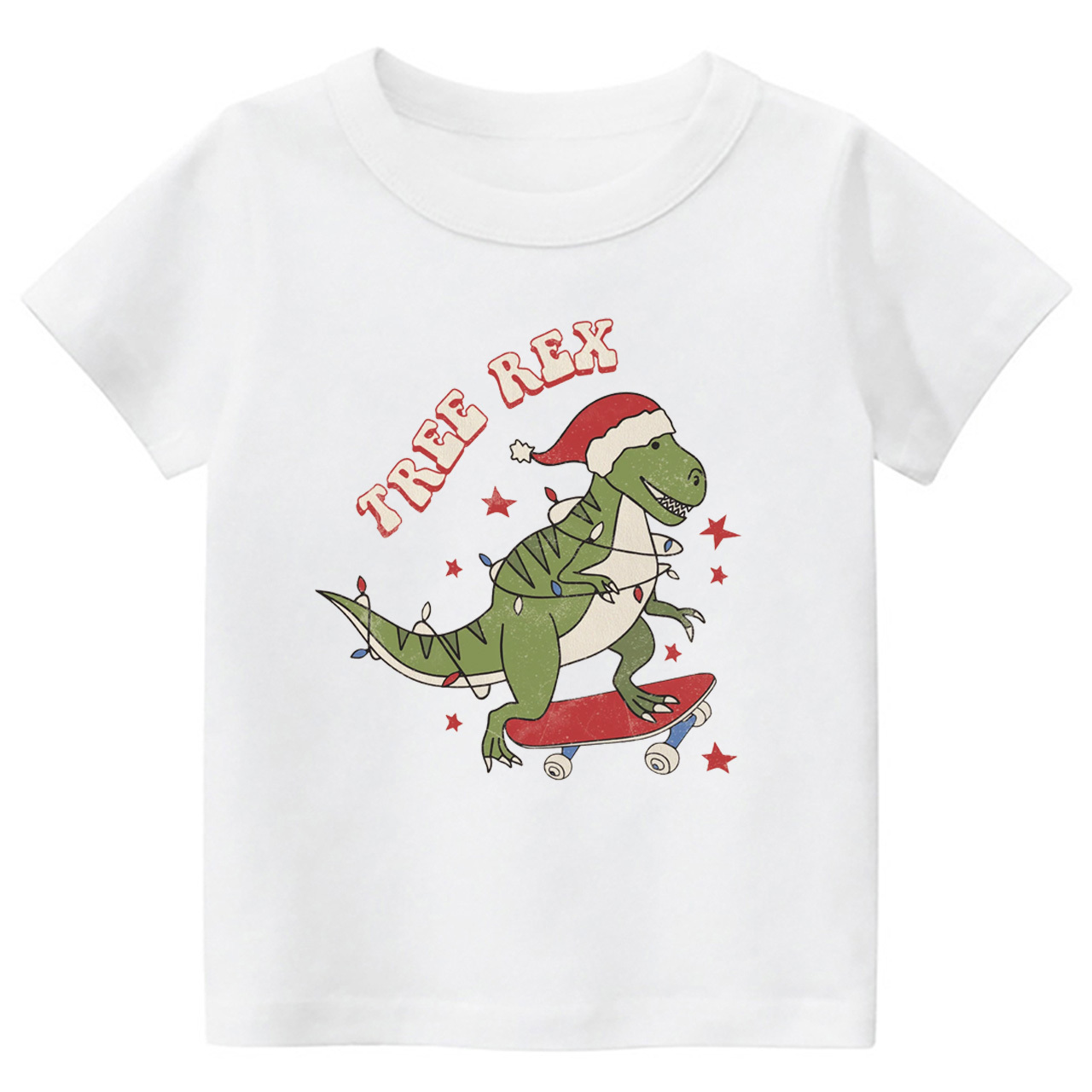 Tree Rex Retro Kids Christmas Shirts