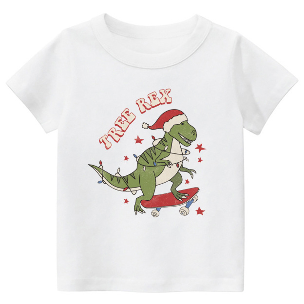Tree Rex Retro Kids Christmas Shirts