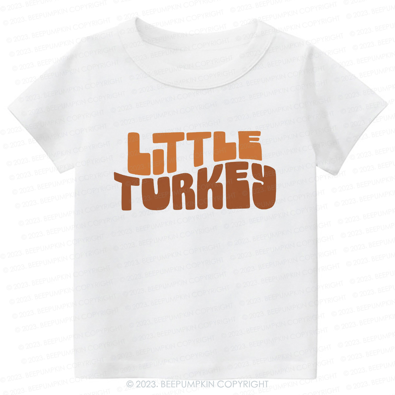 Fall Natural Little Turkey Thanksgiving Kids Tees 