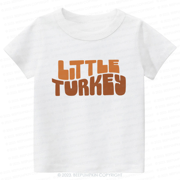 Fall Natural Little Turkey Thanksgiving Kids Tees 