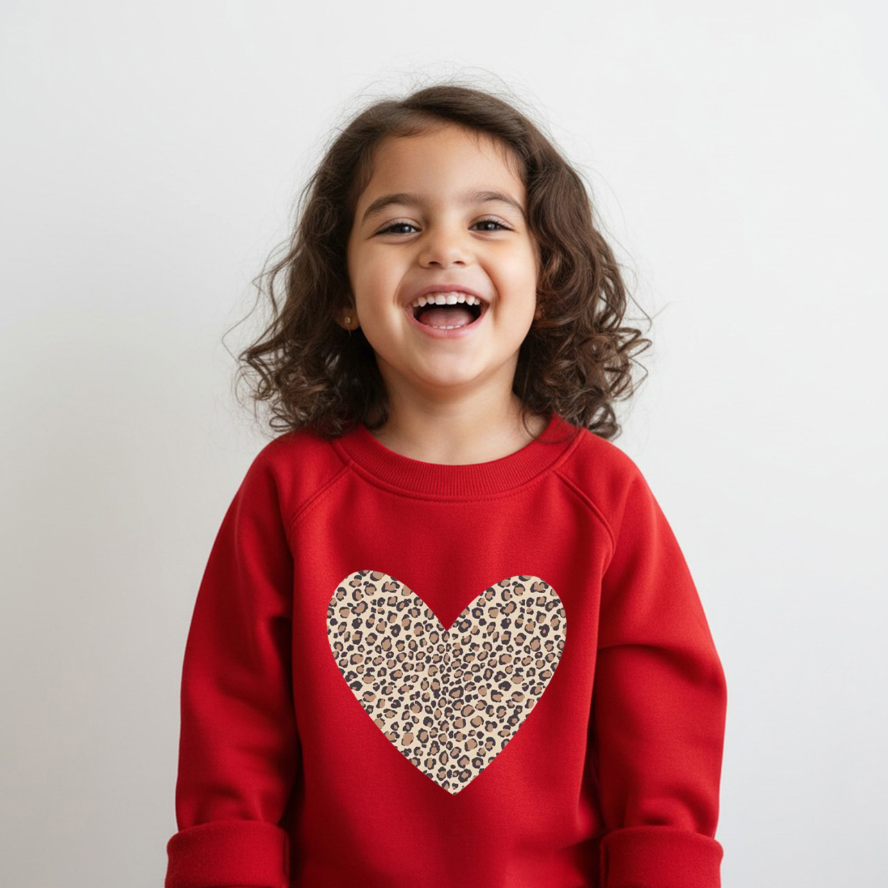 Leopard Heart Valentine's Day Kid's Sweatshirt