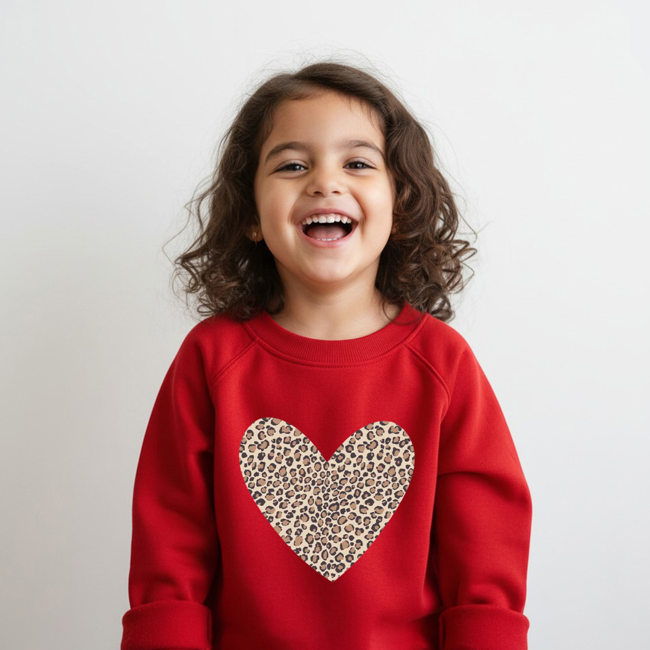 Leopard Heart Valentine's Day Kid's Sweatshirt
