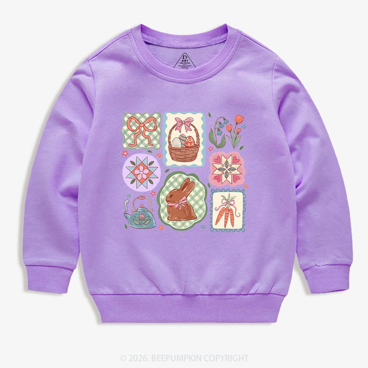 Pastel Easter Basket Kid's Sweatshirt