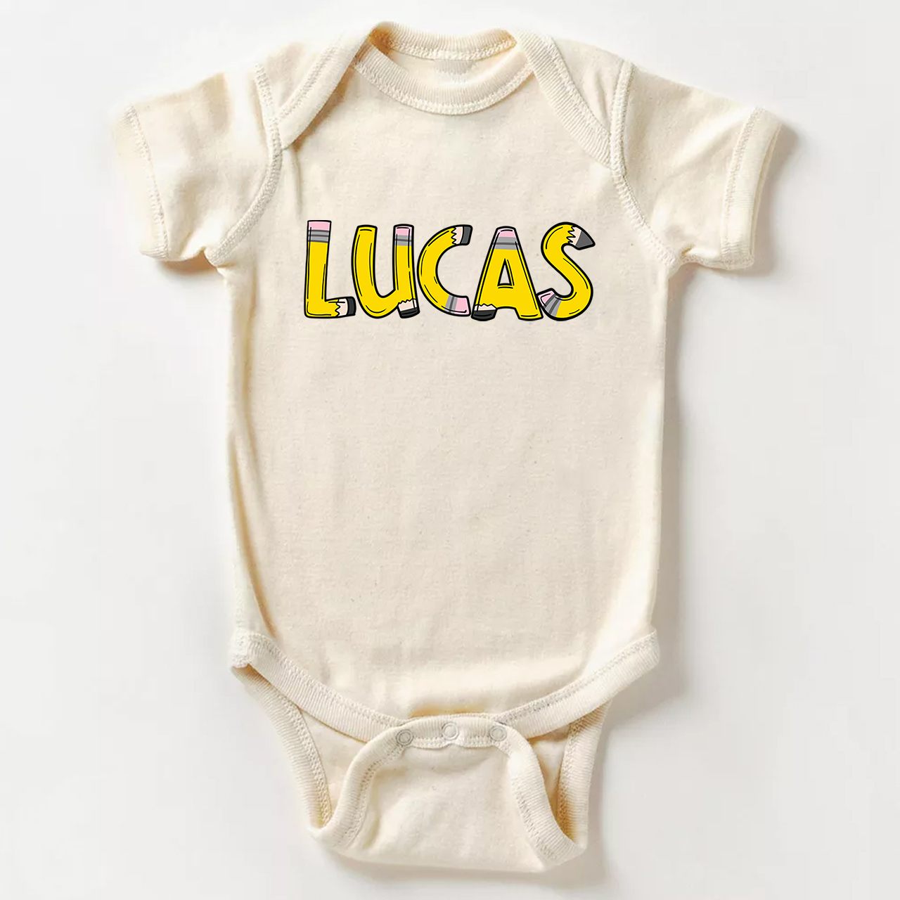 Personalized Pencil Back To School Bodysuit For Baby 