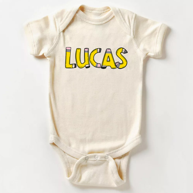 Personalized Pencil Back To School Bodysuit For Baby 